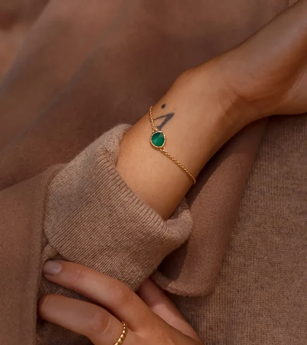 Green Onyx Chain Bracelet - Image 4