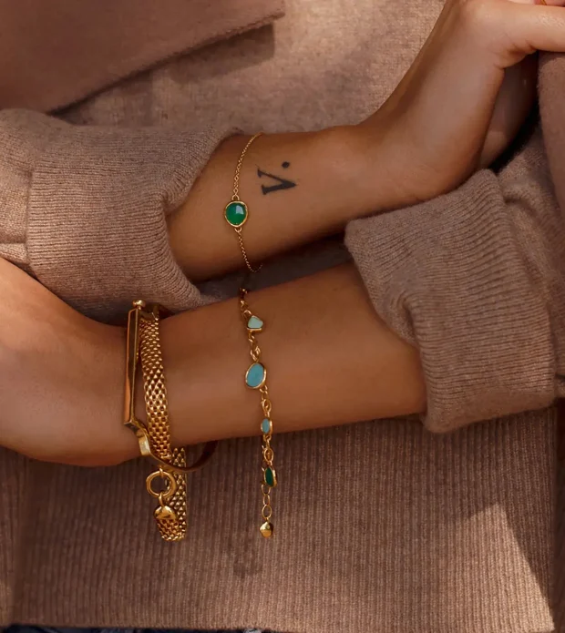Green Onyx Chain Bracelet - Image 2