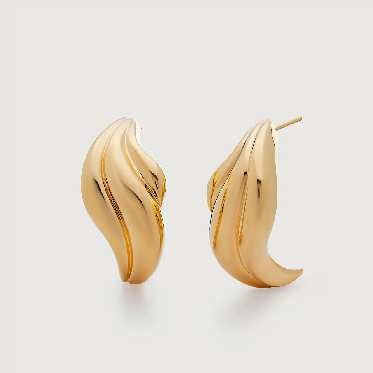Gold Leaf Stud Earrings